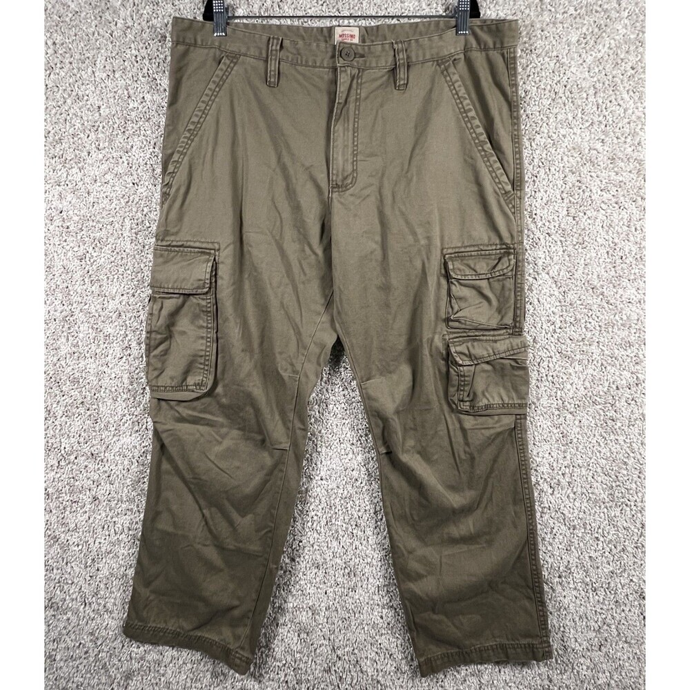 Vintage Y2K Mossimo Cargo Pants Mens 38x30 Khaki Gorpcore Grunge Wide Leg